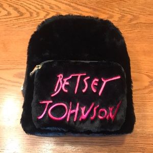 Betsy Johnson fuzzy backpack